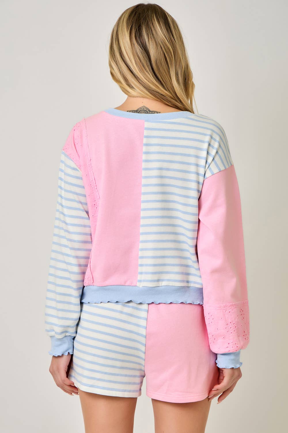 Cotton candy color block matching set