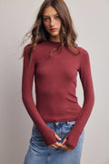 Ribbed Mock Neck Top