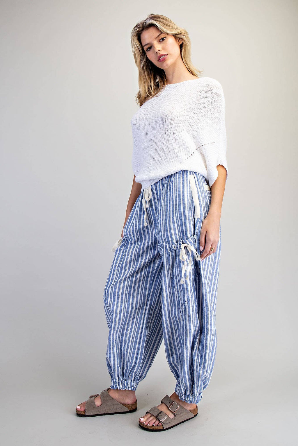 STRIPED DRAWSTRING JOGGER PANTS