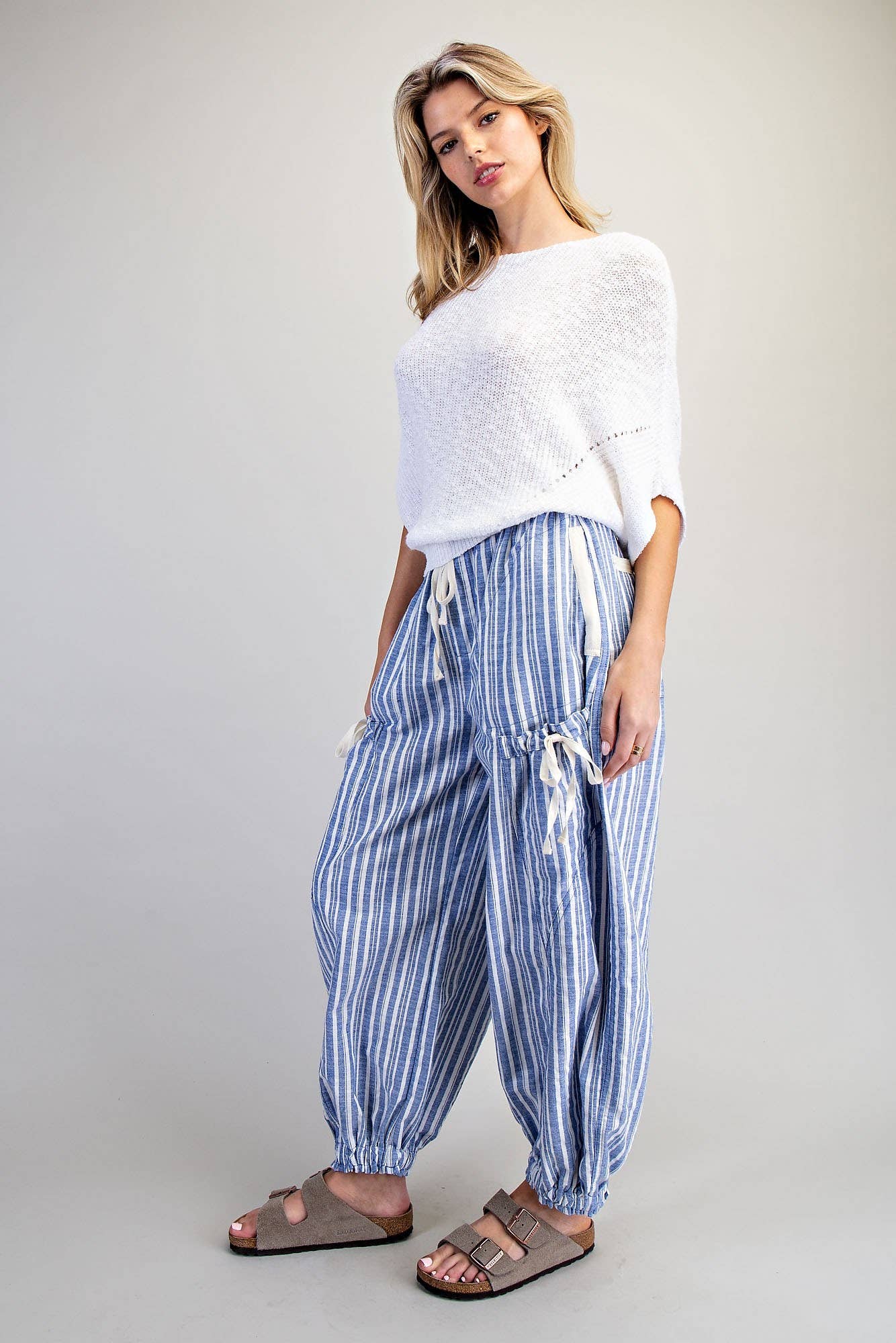 STRIPED DRAWSTRING JOGGER PANTS
