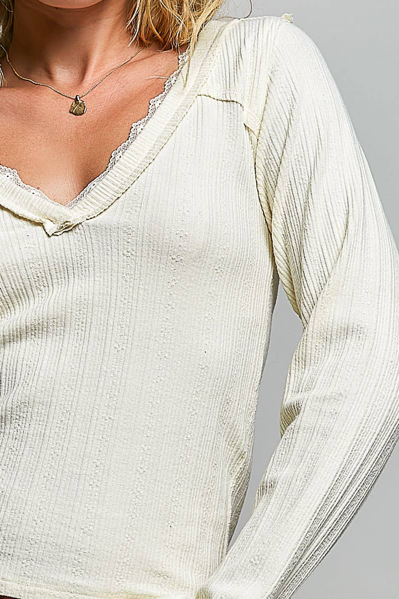 V-neck Long Sleeve Top