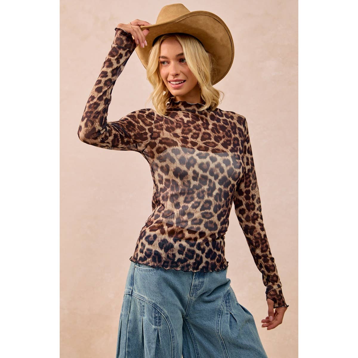 Mesh Leopard Top