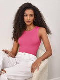 Basics solid ribbed knit tank top