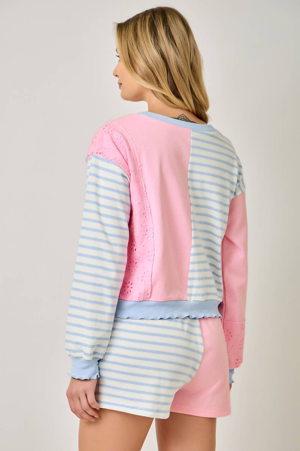 Cotton candy color block matching set