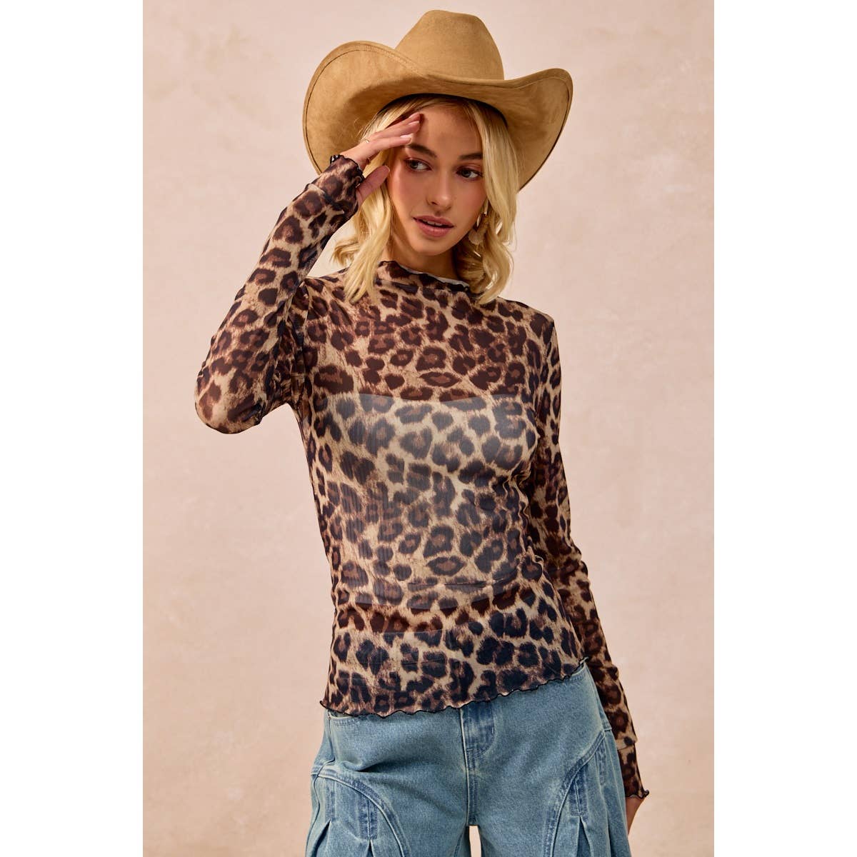 Mesh Leopard Top