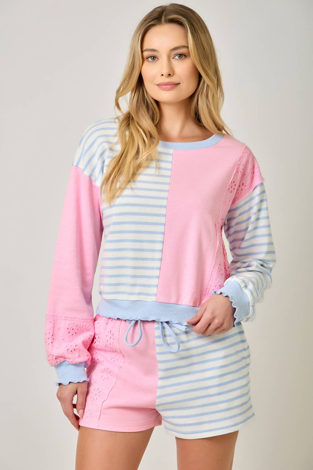 Cotton candy color block matching set