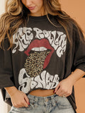 Rolling Stones Leopard Words Smoke One Size Licensed Tee