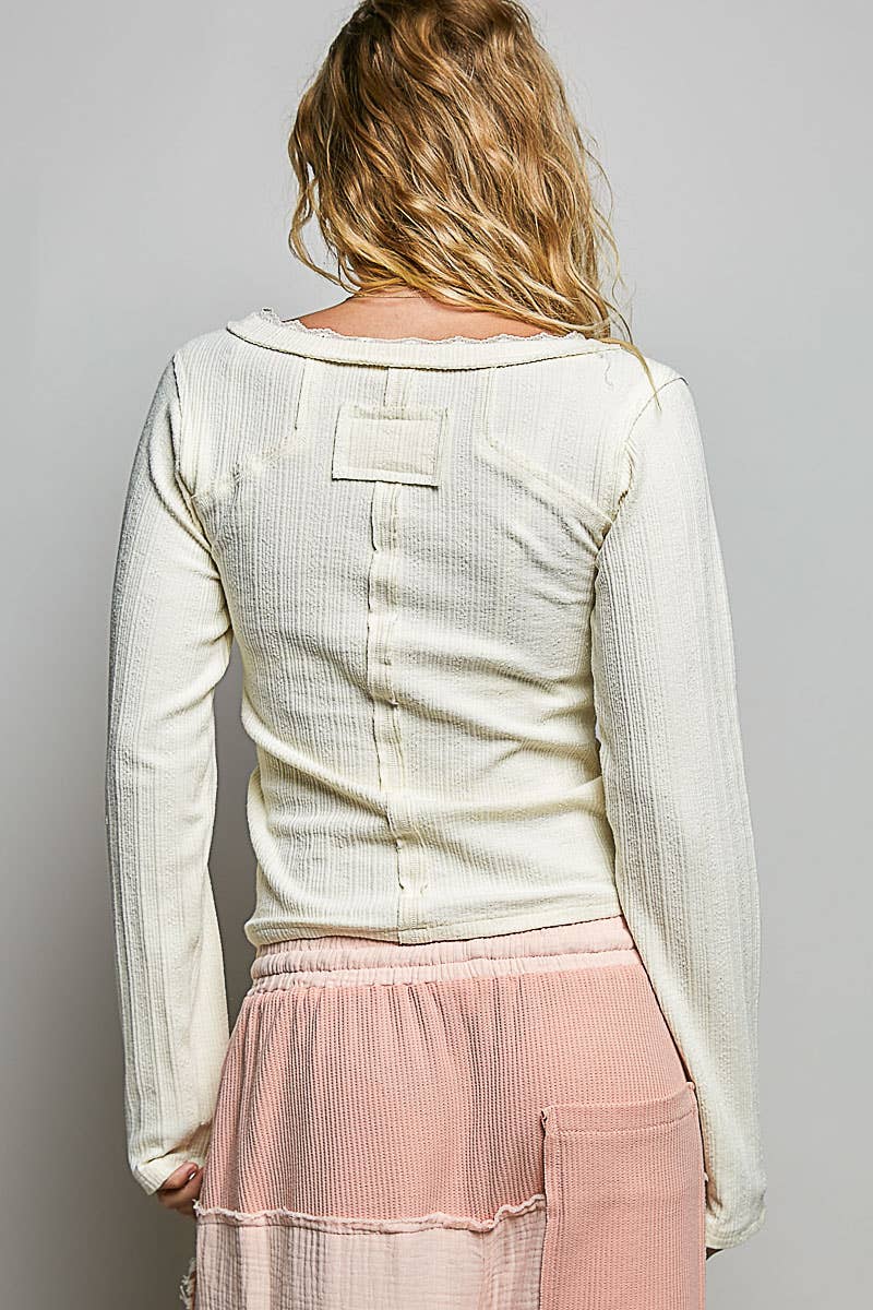 V-neck Long Sleeve Top