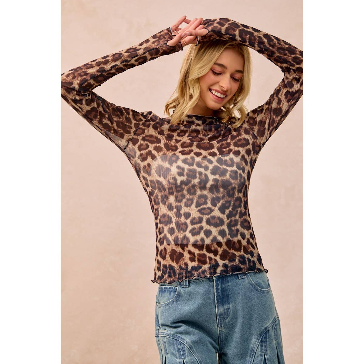 Mesh Leopard Top