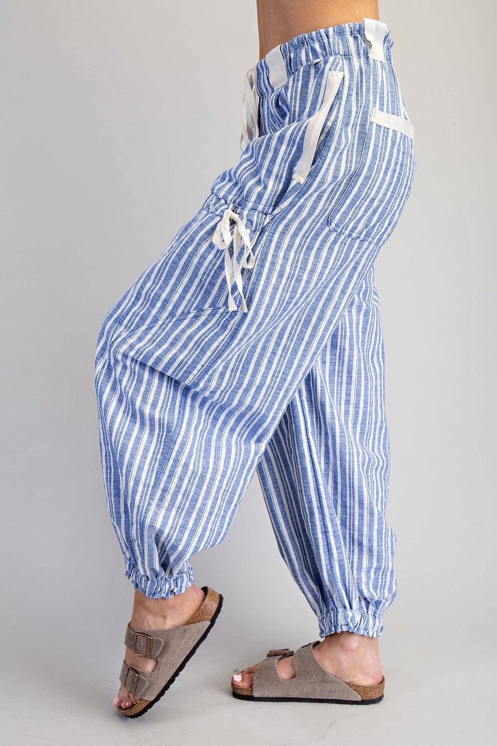 STRIPED DRAWSTRING JOGGER PANTS