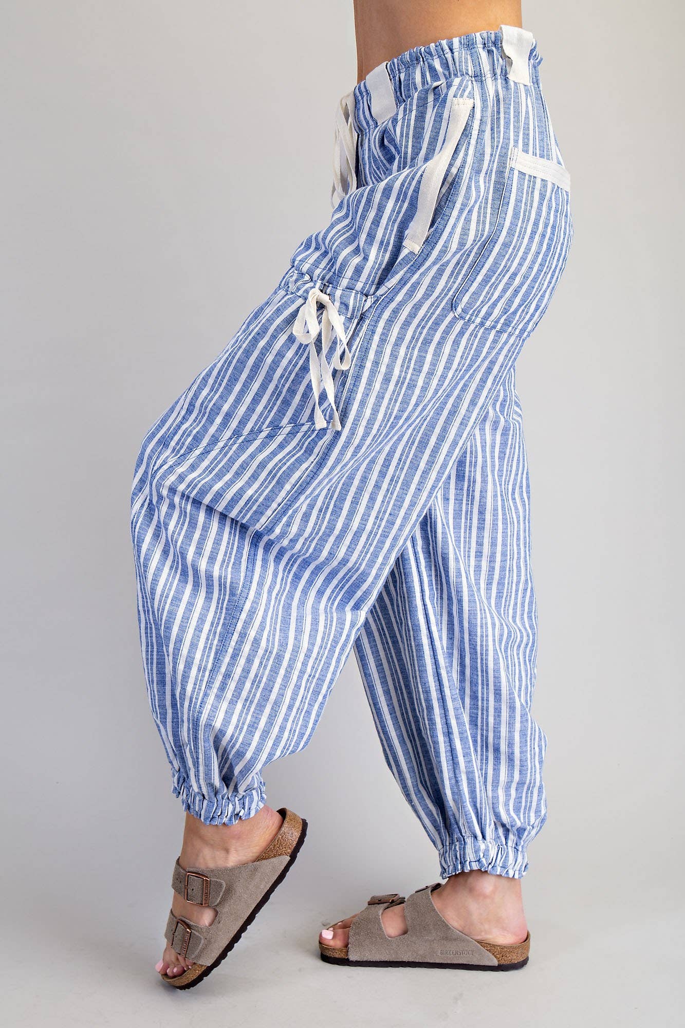 STRIPED DRAWSTRING JOGGER PANTS