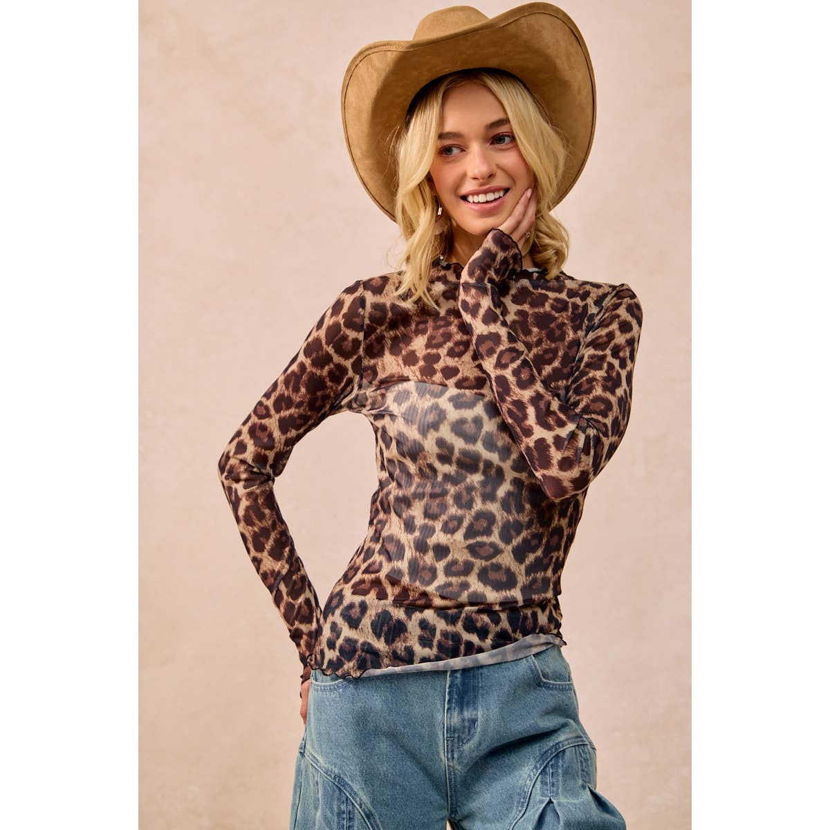 Mesh Leopard Top