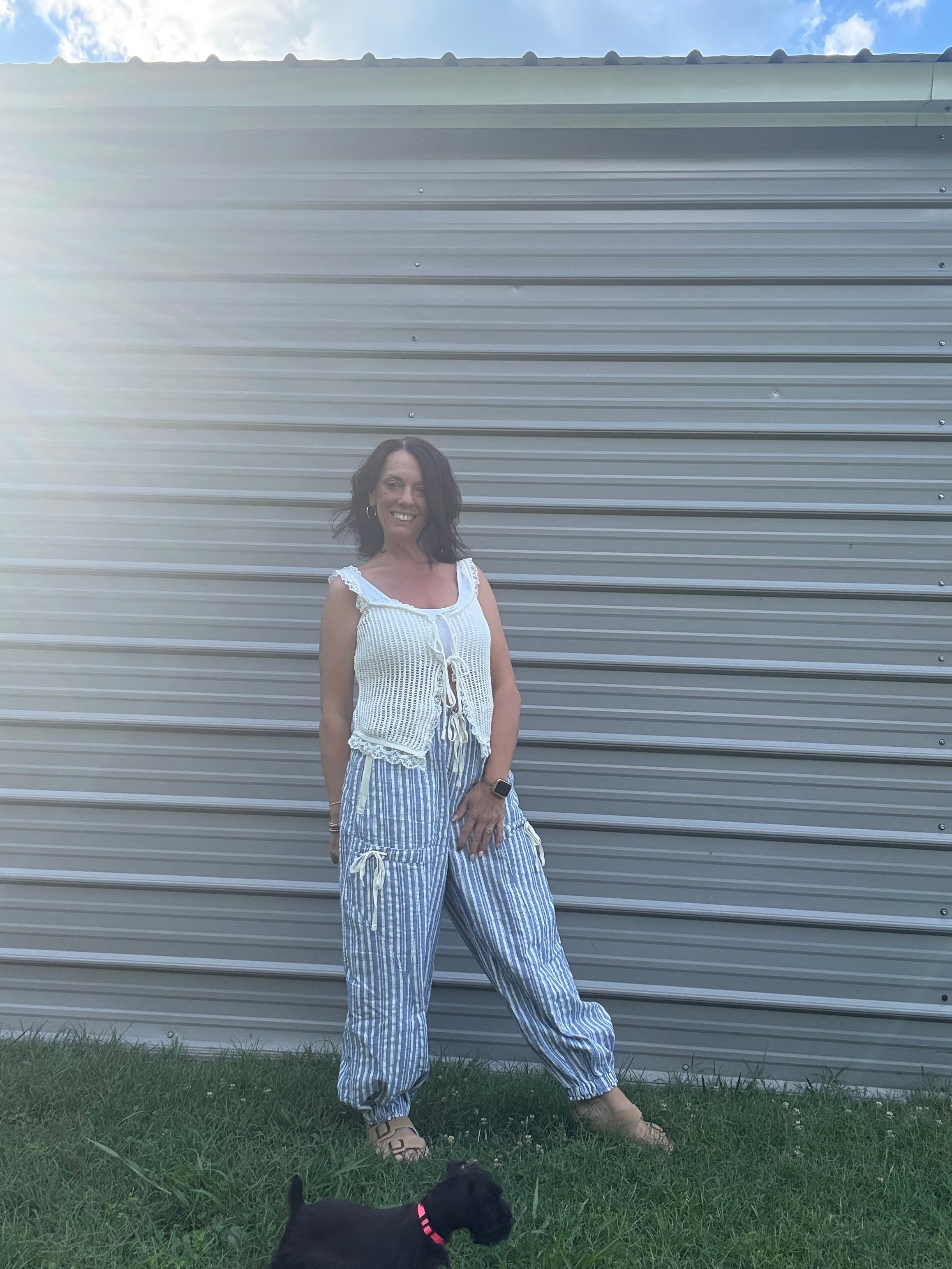 STRIPED DRAWSTRING JOGGER PANTS