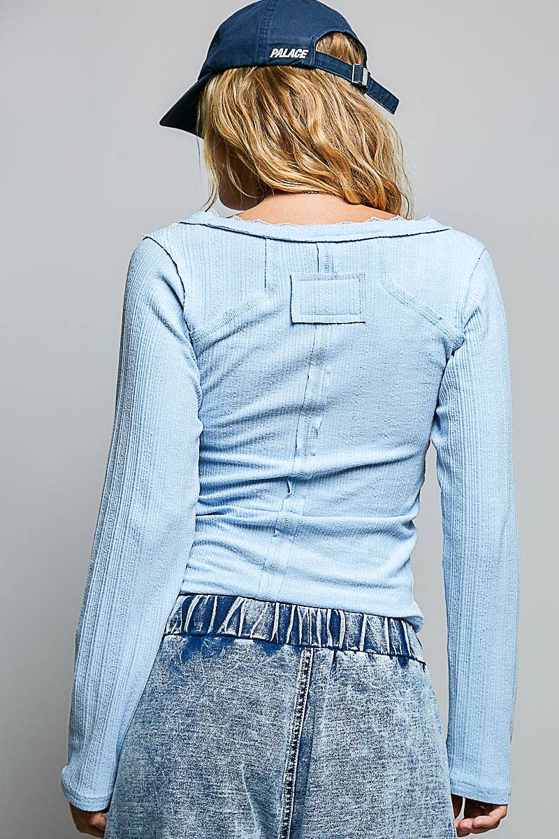 V-neck Long Sleeve Top