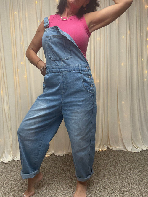 Barrel leg Blue Jean Bibs