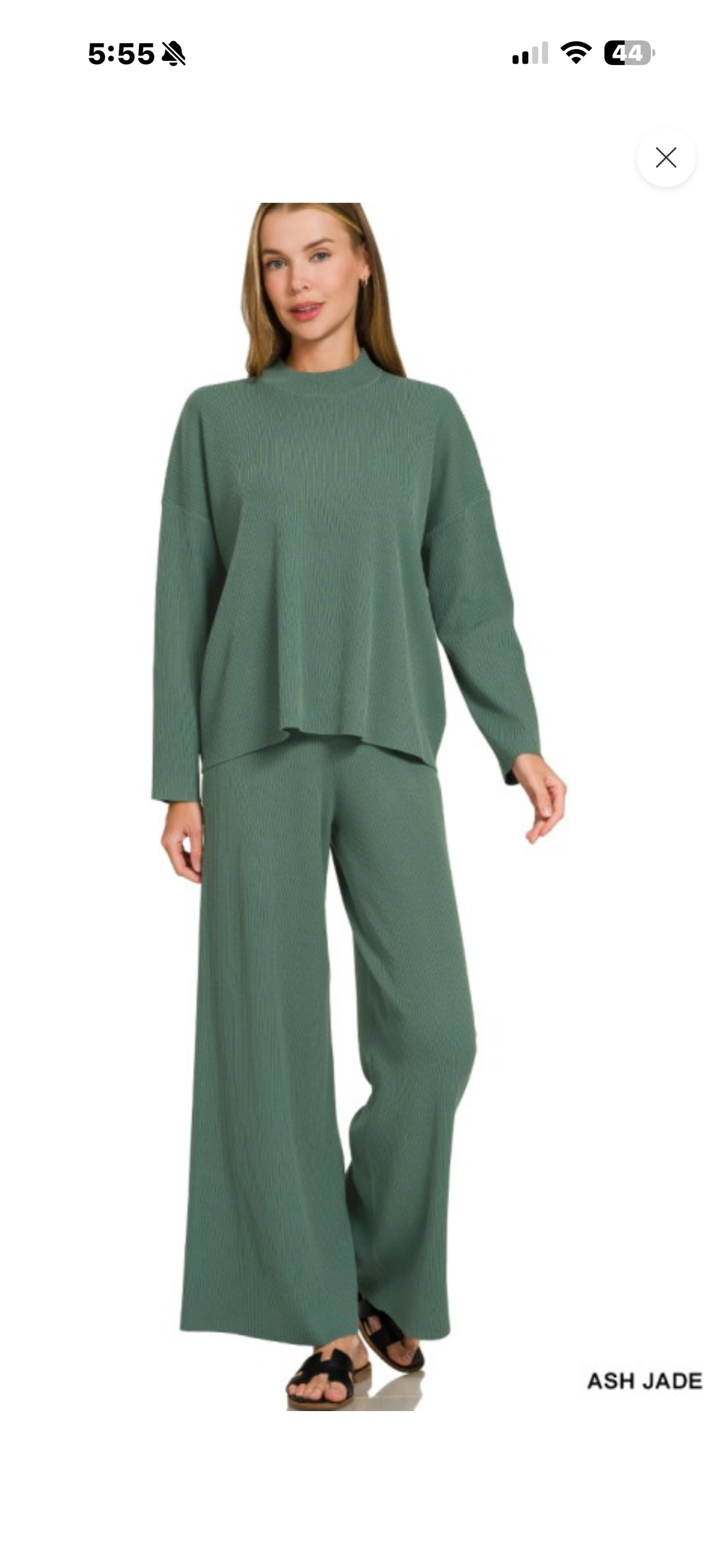 Zenana viscose sweater set ash jade