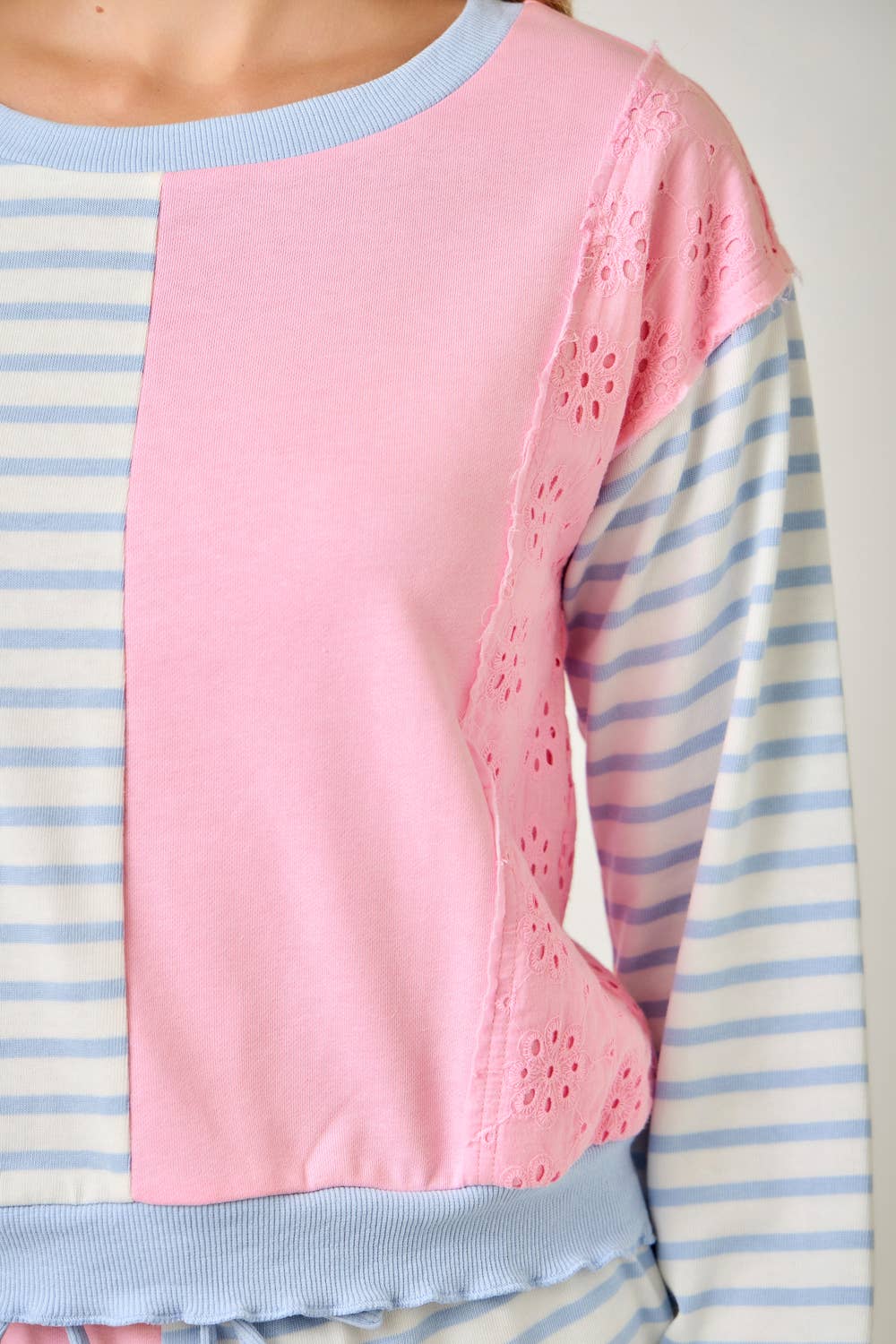 Cotton candy color block matching set