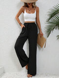 High Waist Drawstring Wide Leg Lounge Pants