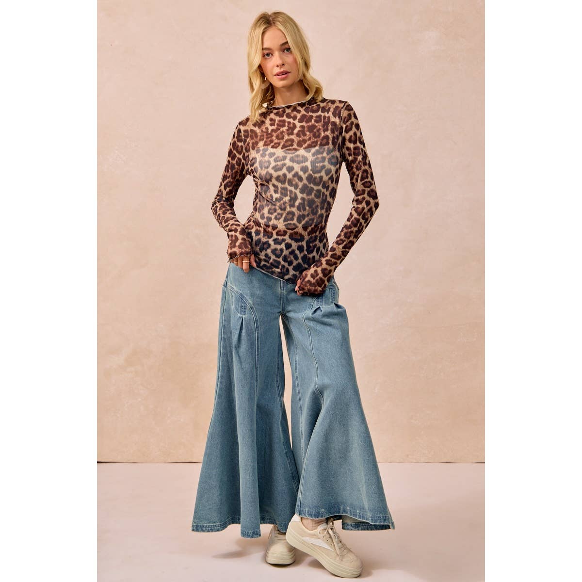 Mesh Leopard Top
