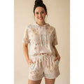 Whispered Patch Work Hooded Top And Shorts Set