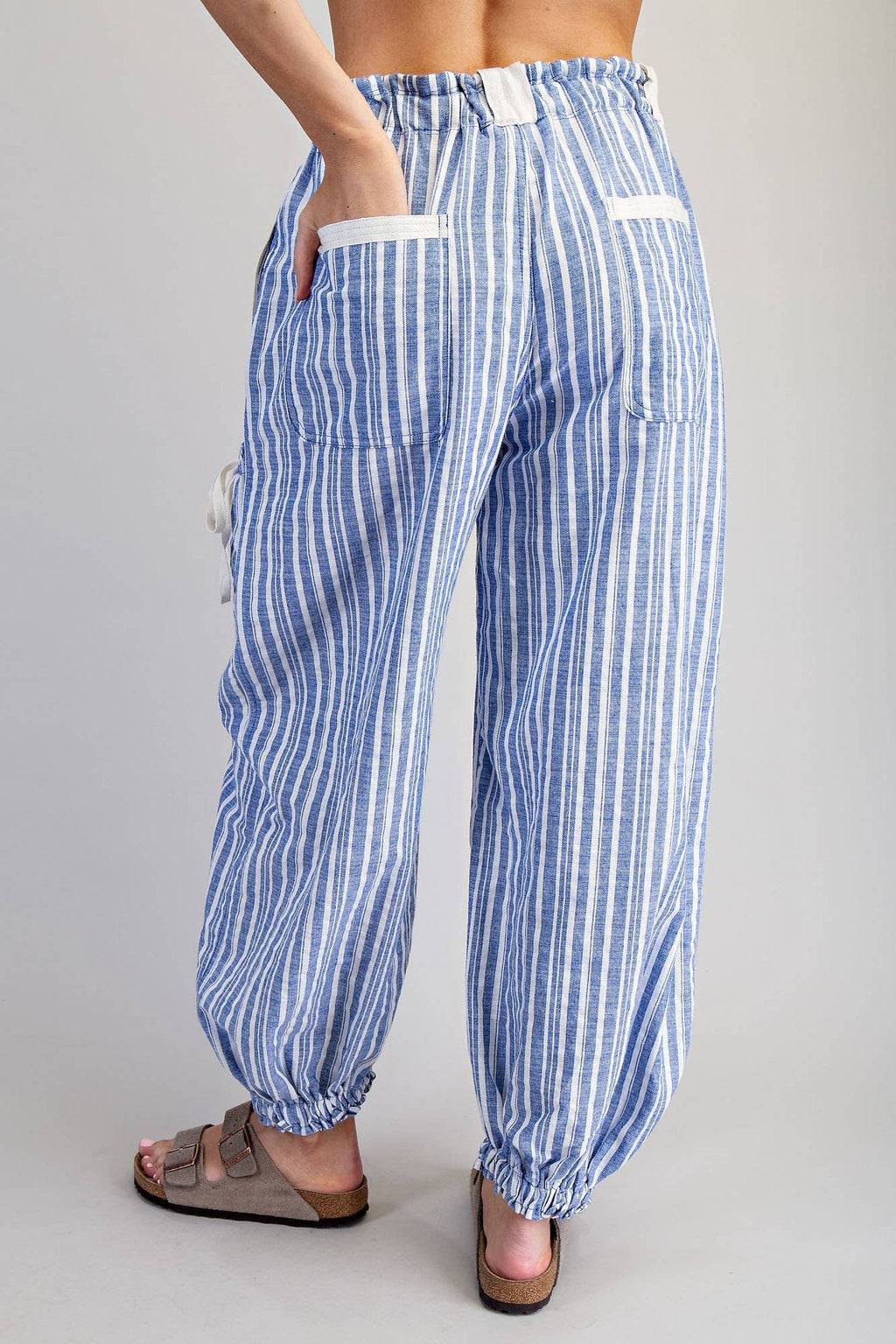 STRIPED DRAWSTRING JOGGER PANTS