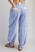 STRIPED DRAWSTRING JOGGER PANTS