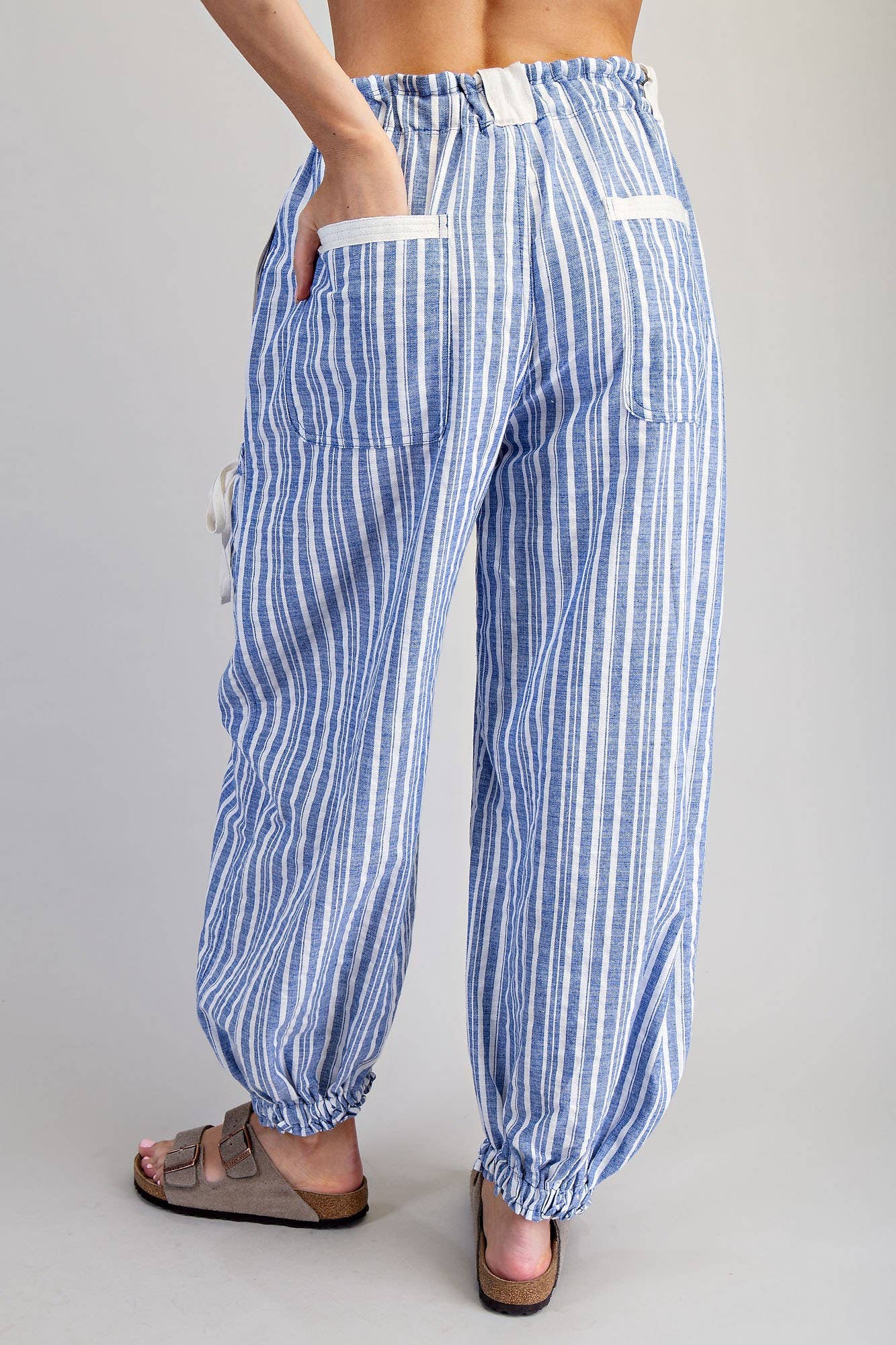 STRIPED DRAWSTRING JOGGER PANTS