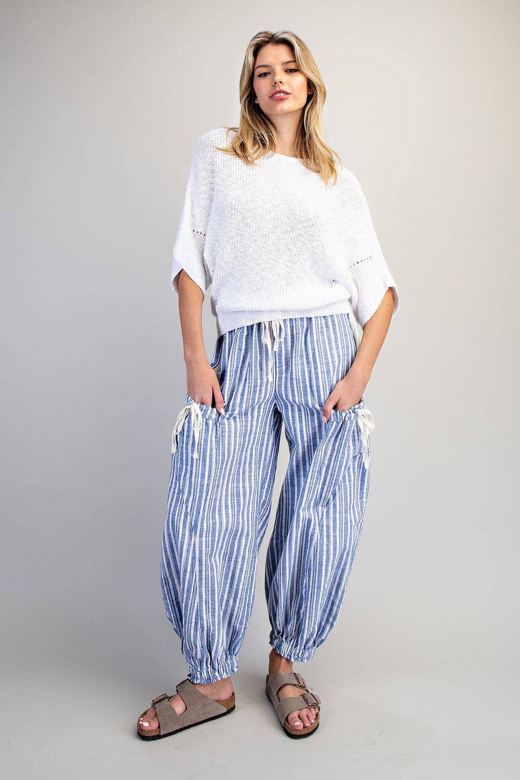 STRIPED DRAWSTRING JOGGER PANTS